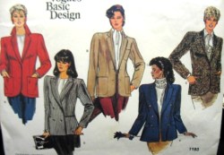 1193 VOGUE 1970S 1-2 BREASTED PANEL COLLAR JACKET PATTERN 8, 12, 18 CHOICE